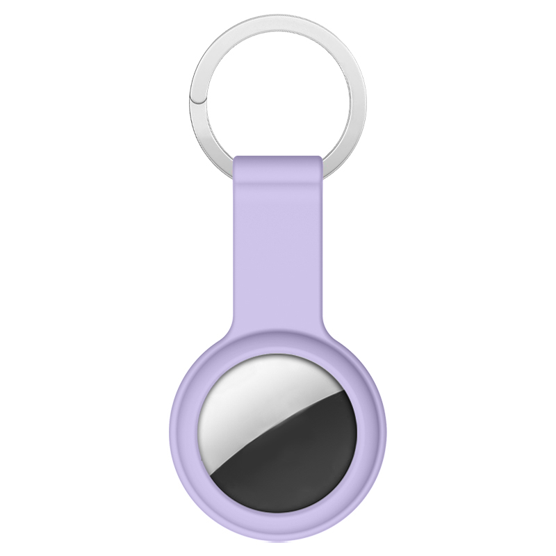 

Жидкий Силиконовый Чехол С Плоским Кольцом Для Брелок Для Apple Airtag - Фиолетовый, AirTag