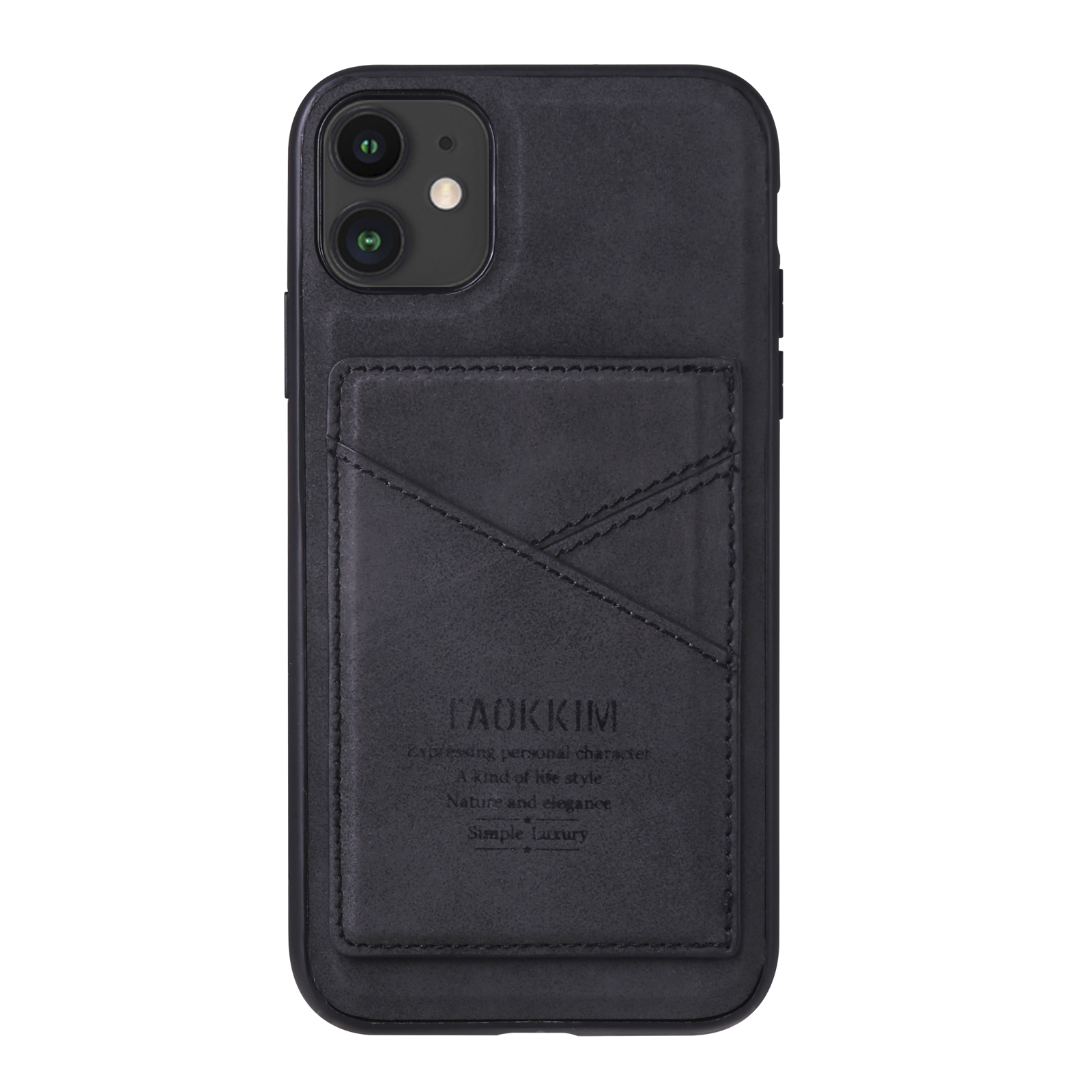 

TAOKKIM Retro Style Phone Protective Back Cover Case for iPhone 12 mini 5.4 inch - Black, iPhone 12 mini