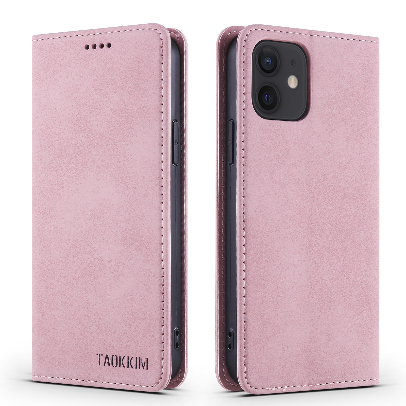 

Taokkim Retro Style Leather Phone Cope Case с Подставкой Для Iphone 11 6,1 Дюйма - Розовый, iPhone 11 6.1 inch