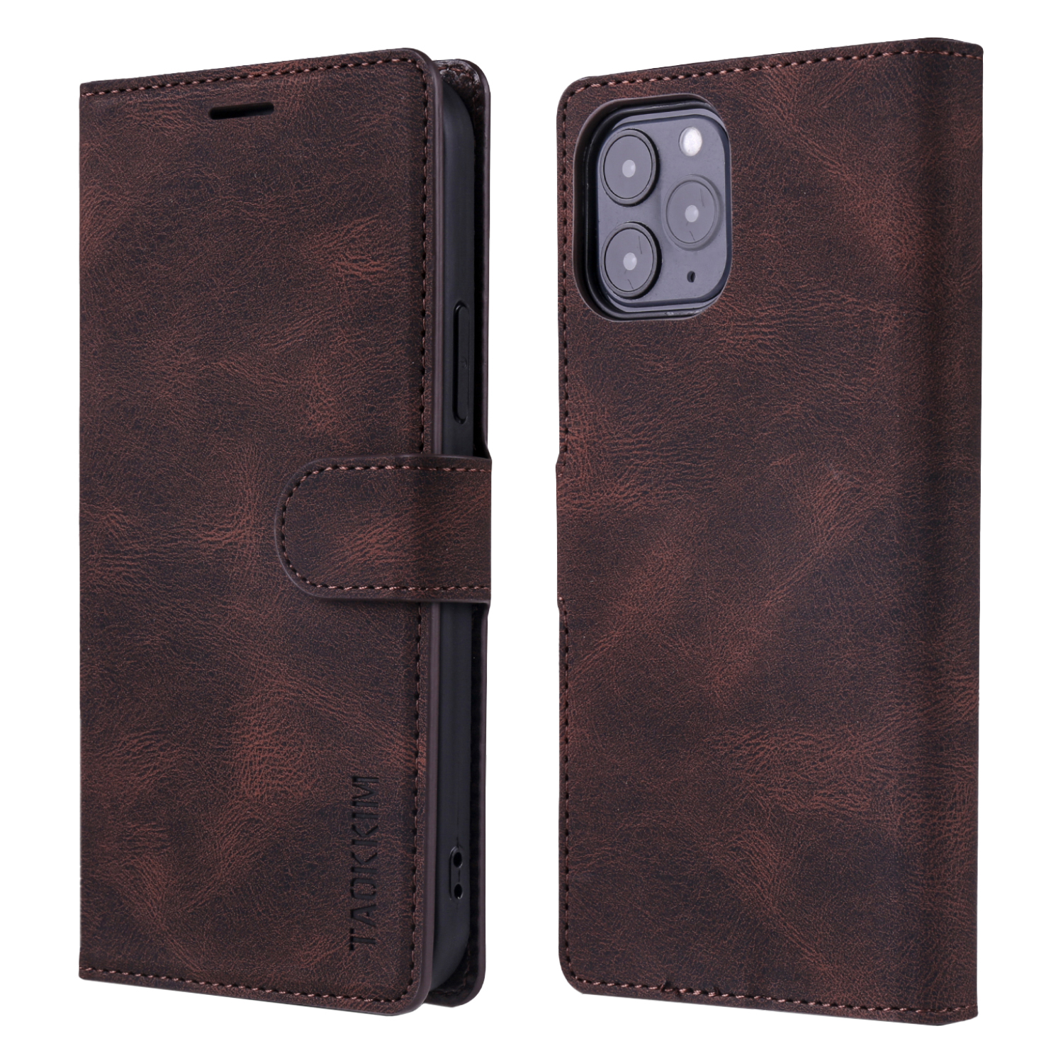 

TAOKKIM Wallet Leather Case Mobile Phone Stand Cover for iPhone 12 Pro Max 6.7 inch - Brown, iPhone 12 Pro Max