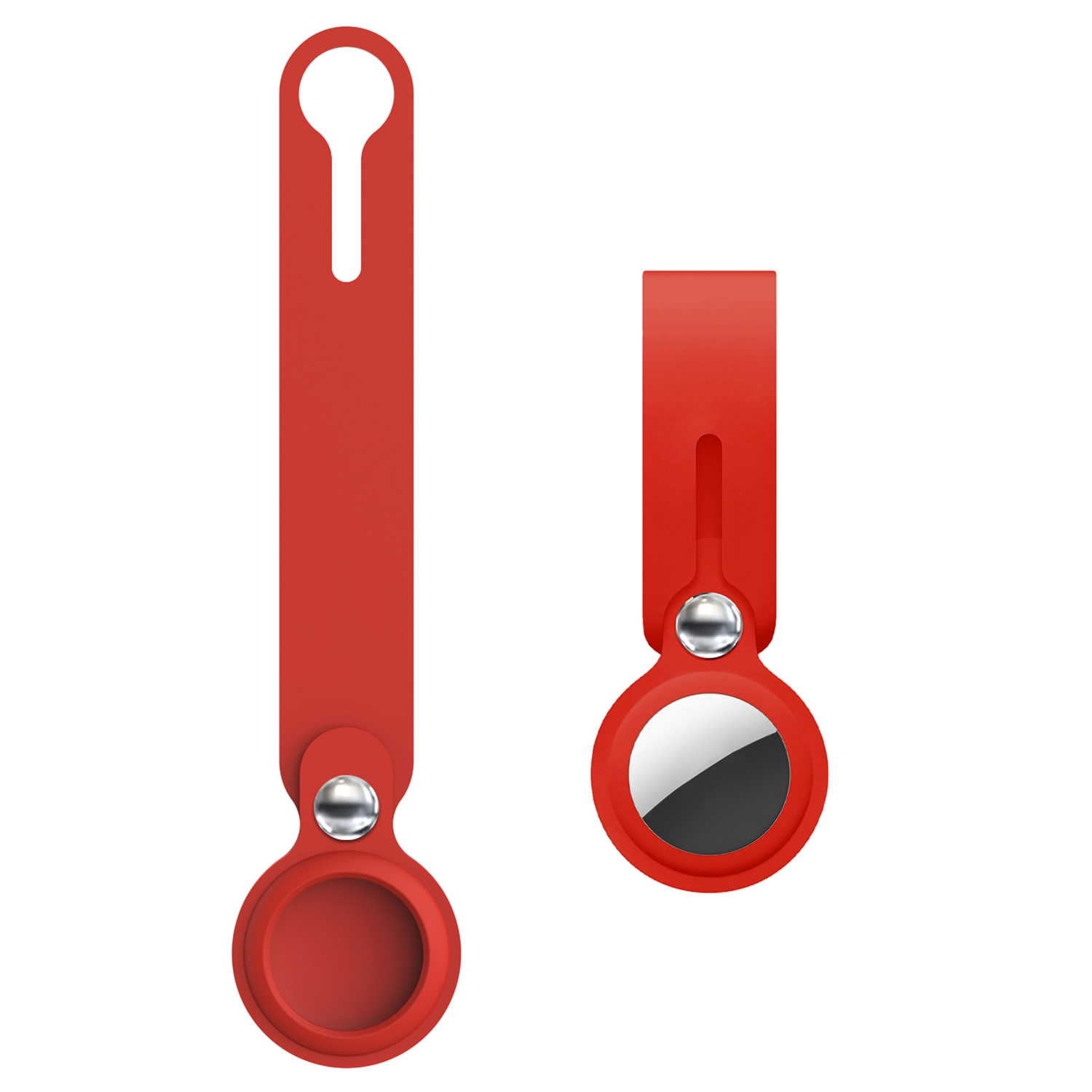 

Long Strap Silicone Cover Case for Apple AirTag - Red, AirTag