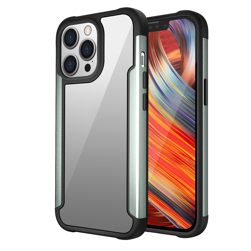 

Cool Guard Full Protective Metal + PC + TPU Hybrid Case for iPhone 13 Pro 6.1 inch - Light Green, iPhone 13 Pro
