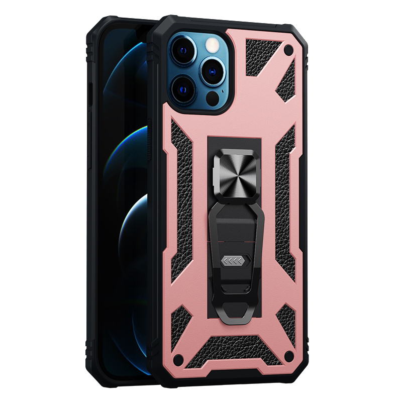 

Armor Series Anti Shock Dual Layer PC + TPU Impact-Resistant Bumpers Protective Case with Kickstand for iPhone 12 Pro Max 6.7 inch - Rose Gold, iPhone 12 Pro Max