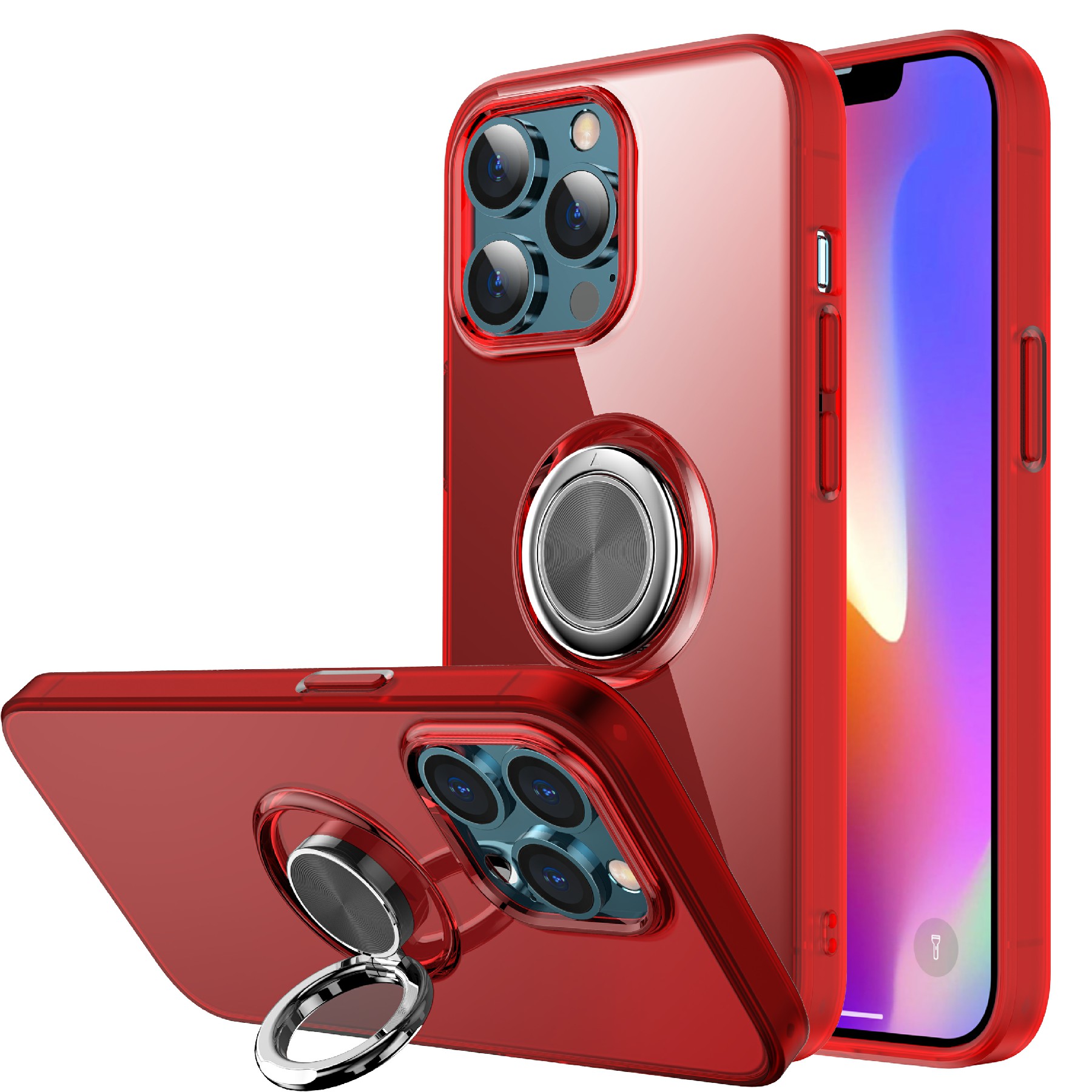 

Crystal Crystal С Кольцевой Подсветкой Для Подставки Для Монтажа Автомобиля Ударная Капанька Drop Proof TPU Для Телефона 13 Pro Max 6,7 Дюйма - Красный, iPhone 13 Pro Max
