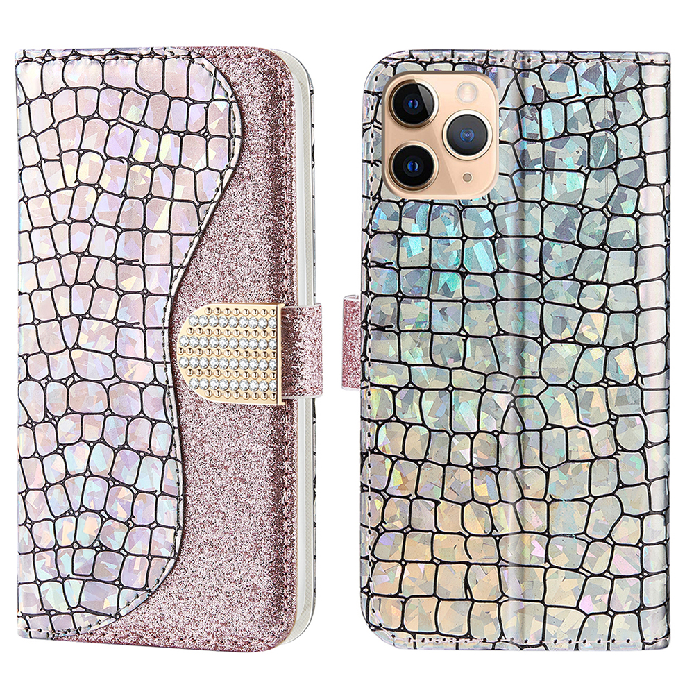 

Vollständige Schützende Krokodiltextur Glitzernde Pulverspleiß -leder -brieftasche Für Iphone 13 Pro 6,1 Zoll - Roségold, iPhone 13 Pro