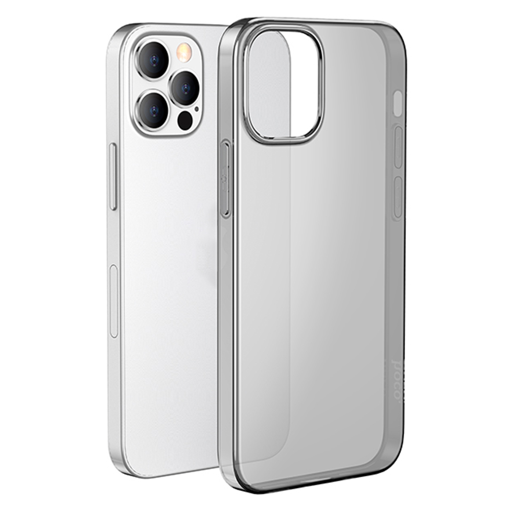 

HOCO Light Series 1mm Soft TPU Shock Absorbing Body Protection Phone Case for iPhone 13 Pro Max 6.7 inch - Transparent Black, iPhone 13 Pro Max