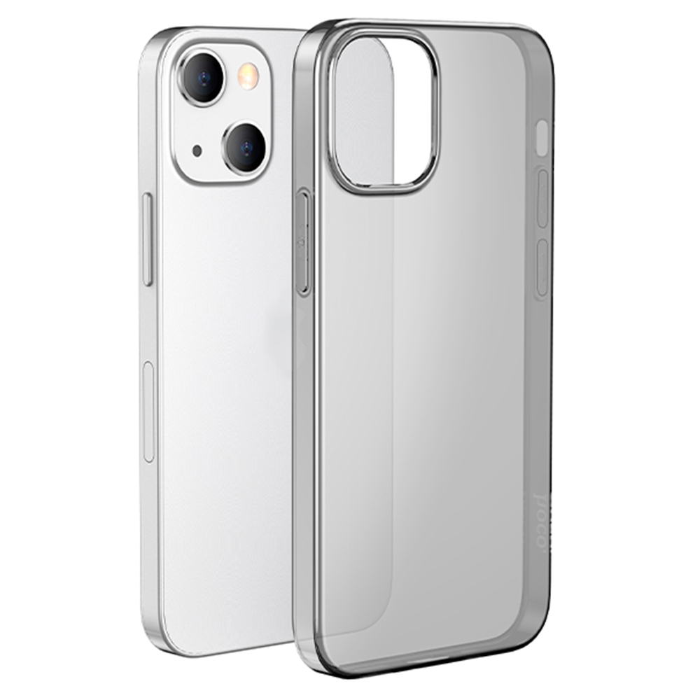 

HOCO Light Series 1mm Non-Slip Flexible Soft TPU Transparent Shockproof Protection Cover for iPhone 13 6.1 inch - Transparent Black, iPhone 13