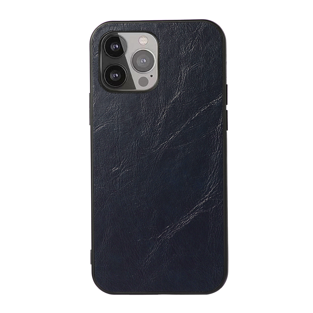 

Business Style Textured Leather Coated Hard PC+TPU Hybrid Shell for iPhone 13 Pro Max 6.7 inch - Blue, iPhone 13 Pro Max