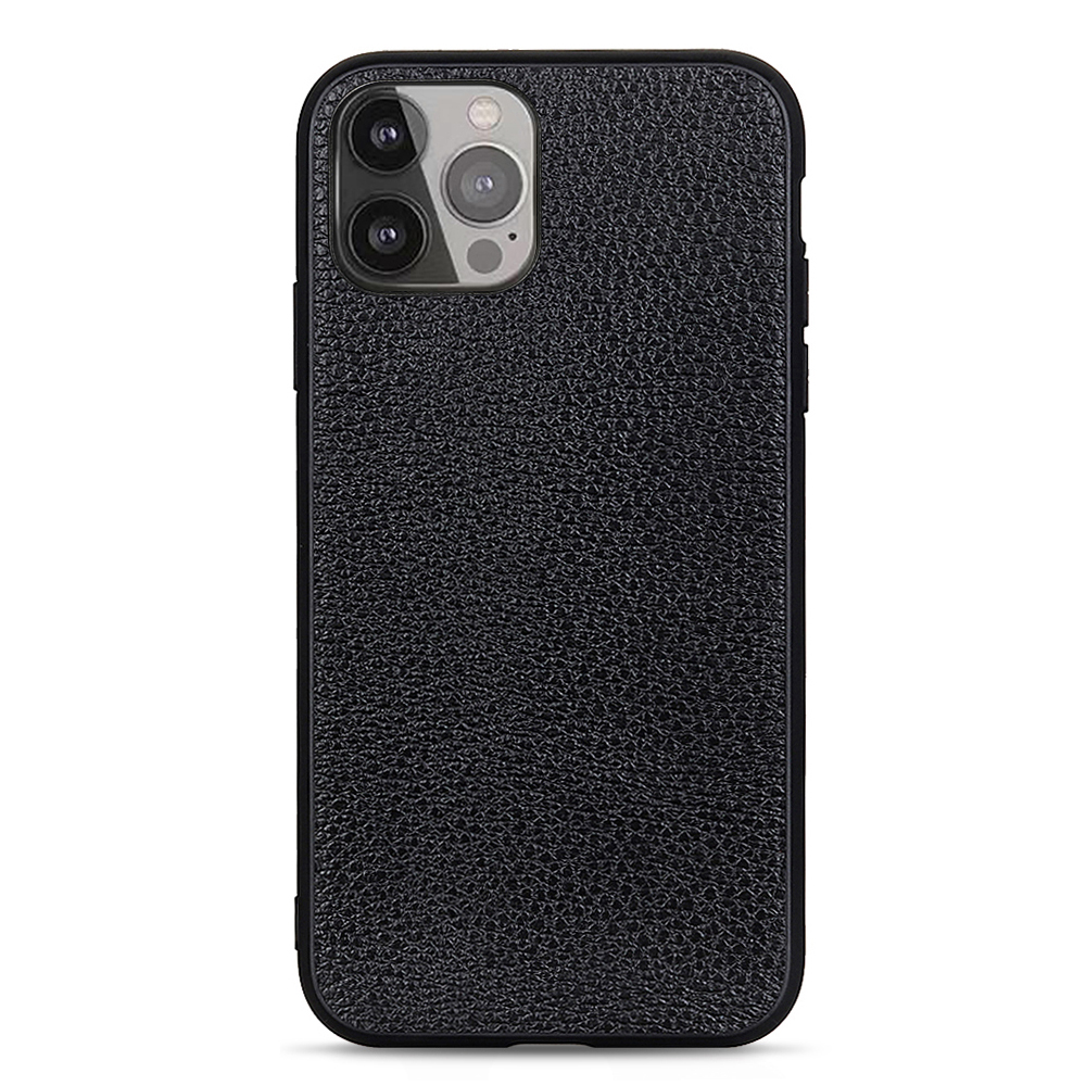 

All-round Protective Litchi Texture Leather Phone Back Cover for iPhone 13 Pro Max 6.7 inch - Black, iPhone 13 Pro Max