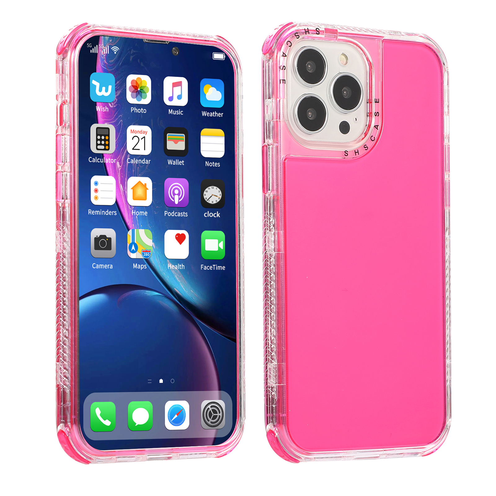 

Full Protective Hard PC+TPU Phone Back Case for iPhone 13 mini 5.4 inch - Rose, iPhone 13 mini