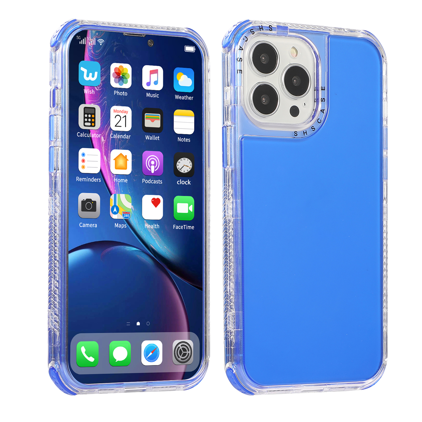 

Полный Защитный Жесткий PC + TPU Телефонный Чехол Для IPhone 13 Mini 5,4 Дюйма - Синий, iPhone 13 mini