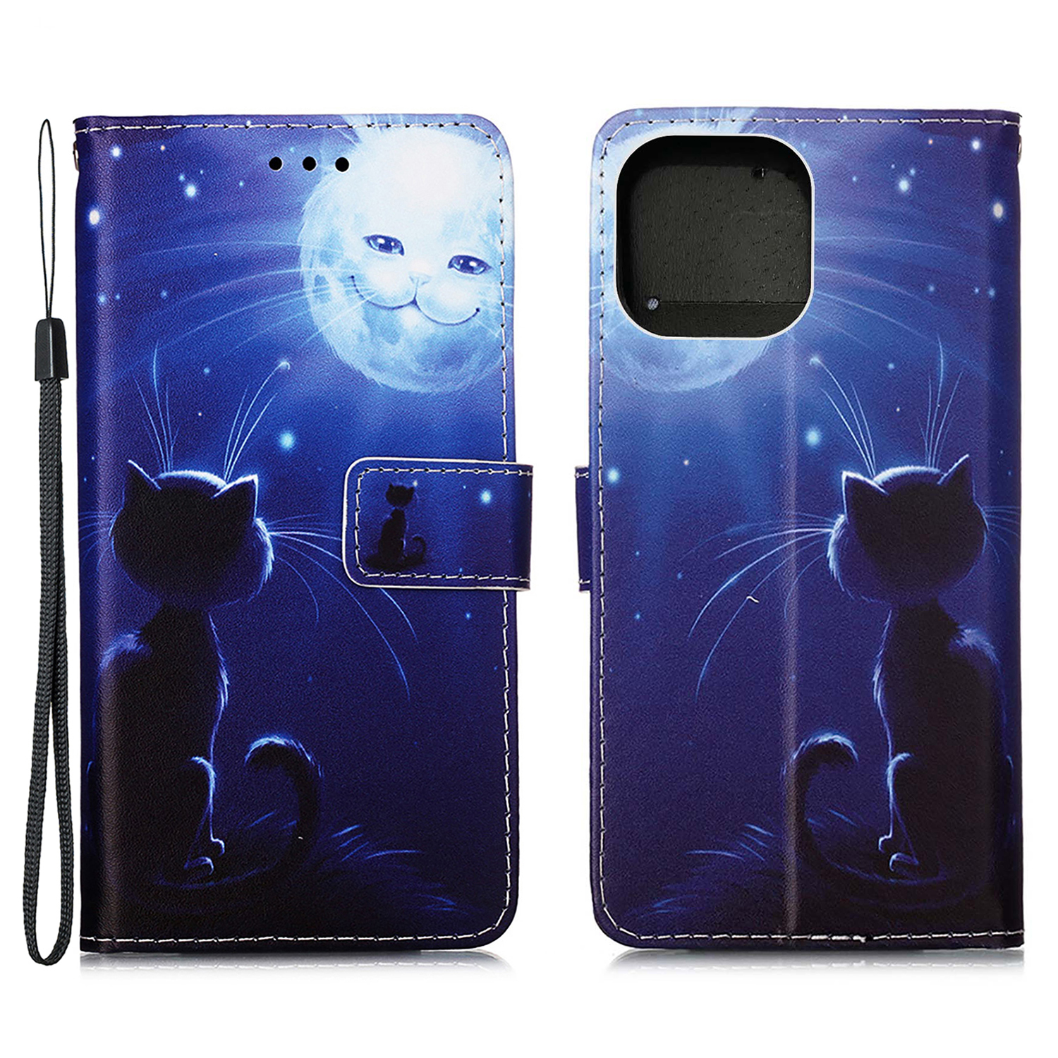 

Pattern Printing Wallet Stand PU Leather Case Phone Shell for iPhone 13 Pro Max 6.7 inch - Cat and Sun, iPhone 13 Pro Max