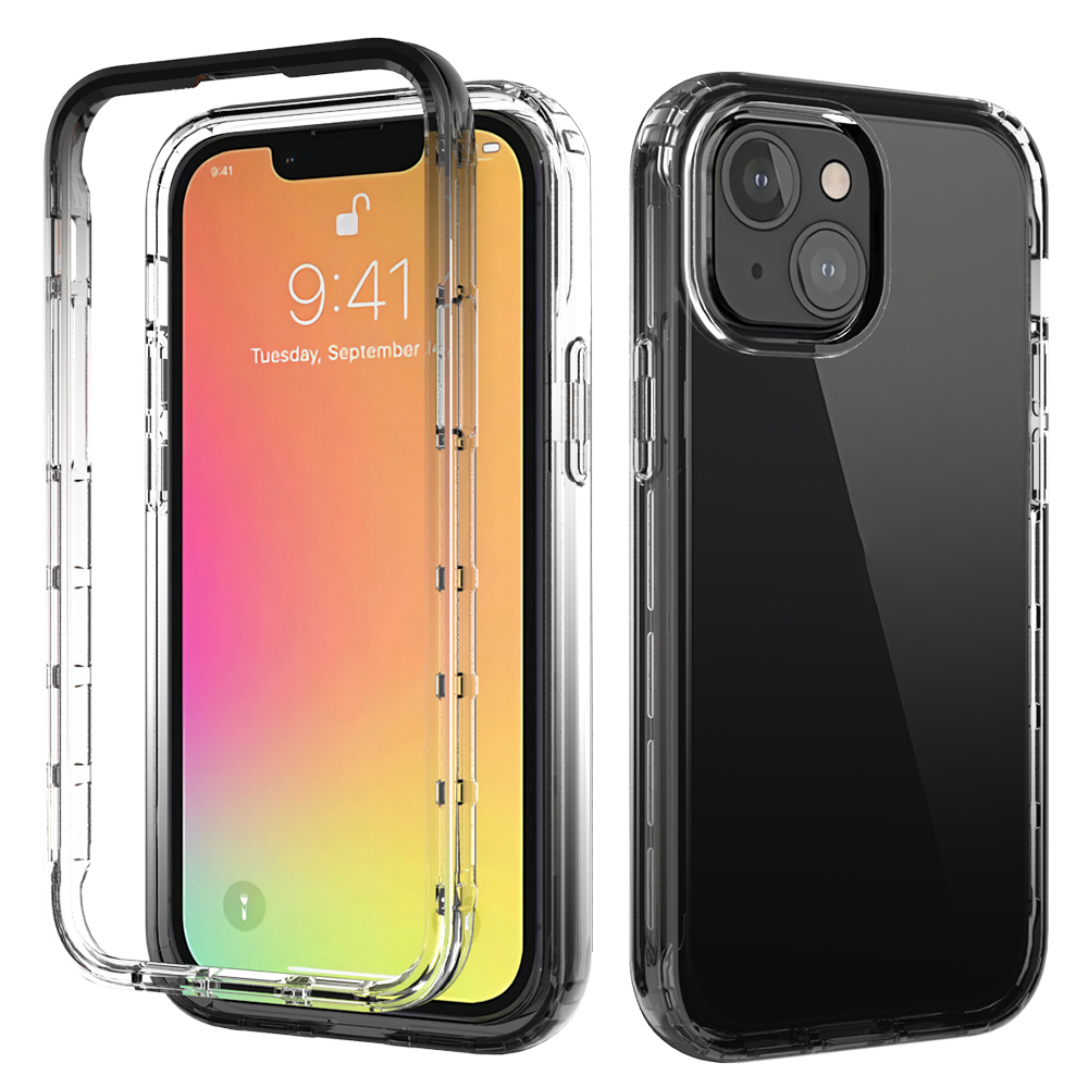 

Падение Прозрачного Градиента Color Clear TPU + PC Phone Shell Для IPhone 13 6.1 Дюймов - Чернить, iPhone 13