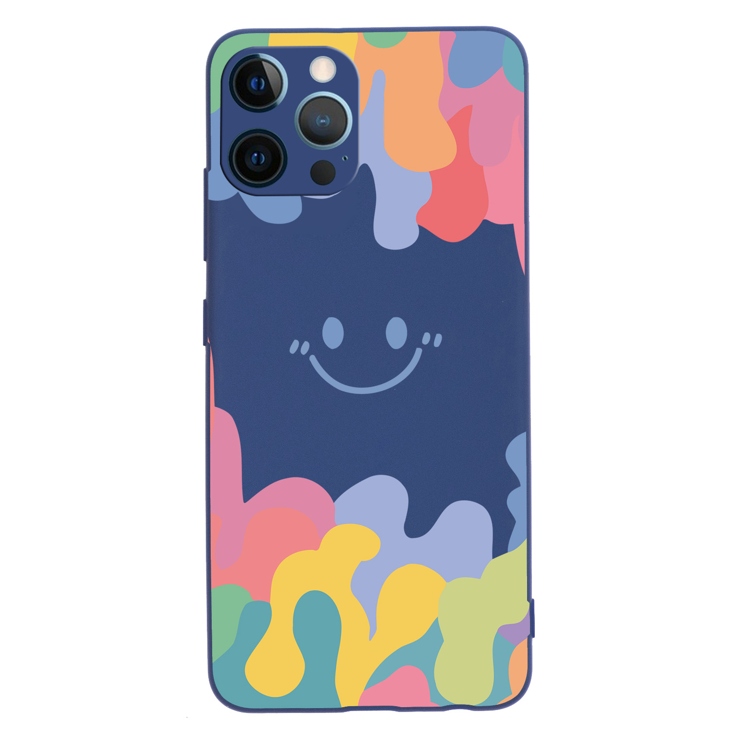 

Жидкий Силиконовый Силиконовый Корпус с Рисунком с Рисунком с Рисунком Для Iphone 13 Pro 6,1 Дюйма - Темно-синий, iPhone 13 Pro