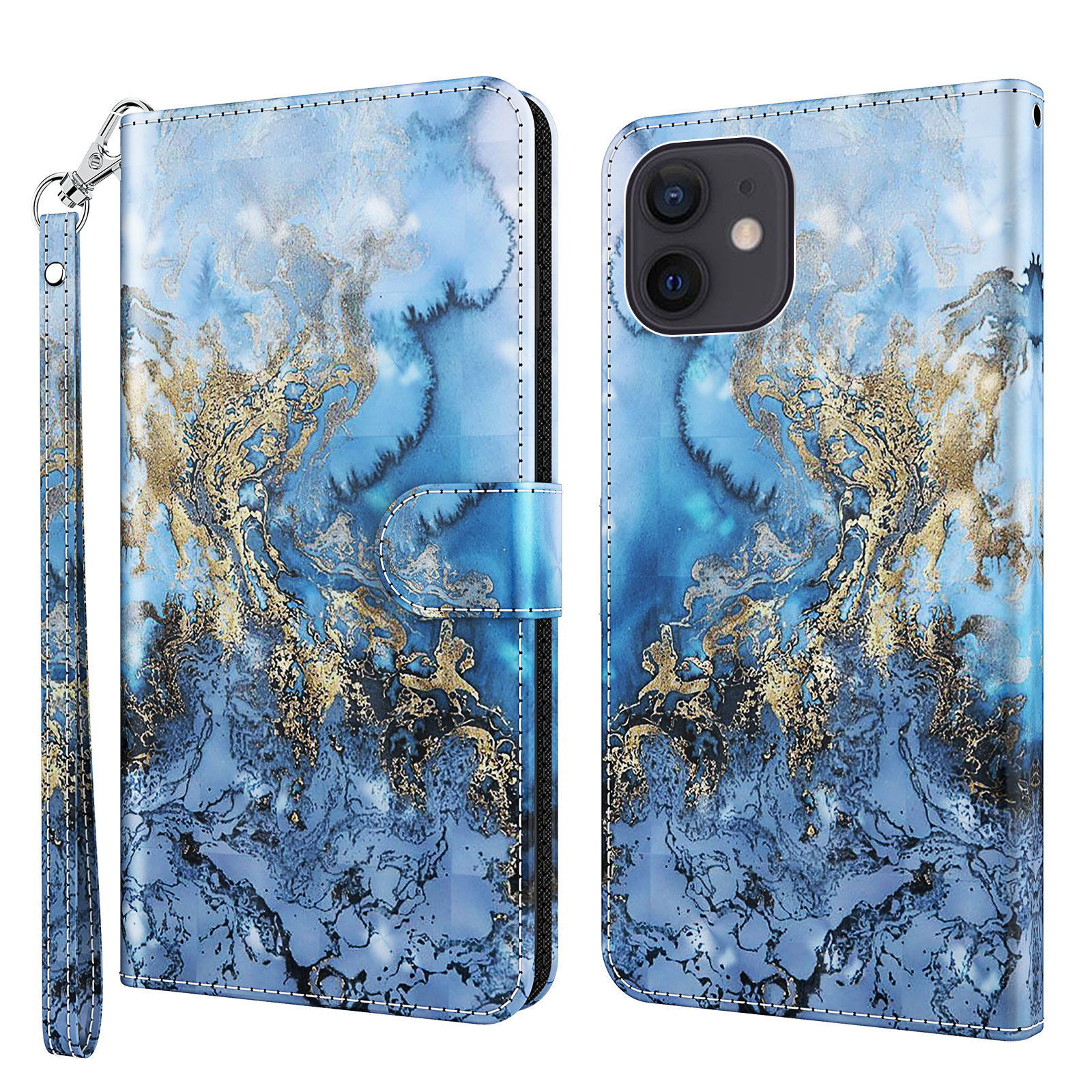 

Stand 3D Pattern Printing PU Leather Wallet Magnetic Flip Folio Cover with Strap for iPhone 13 Pro Max 6.7 inch - Bauhinia Valley, iPhone 13 Pro Max