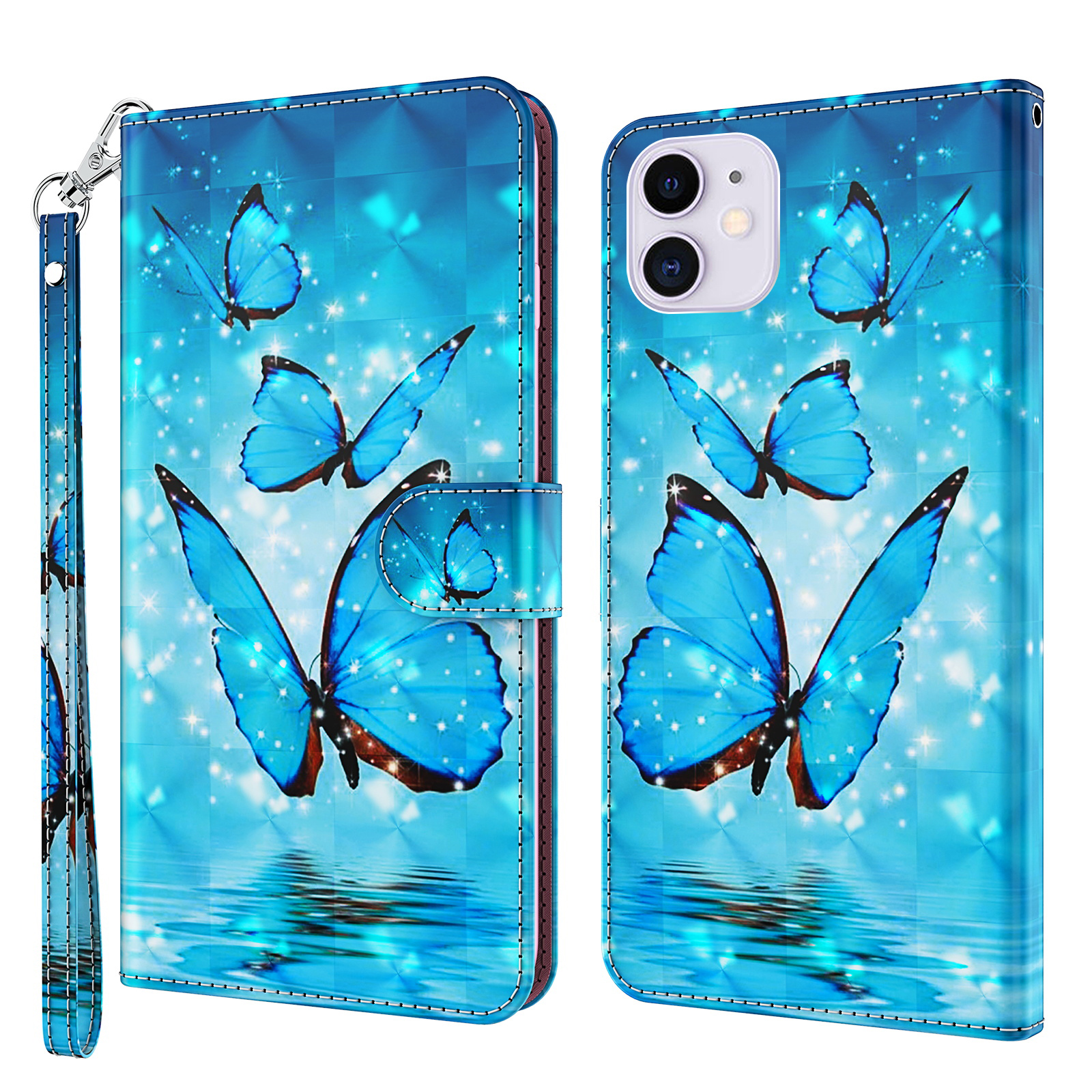

Стенд 3D Pattern Printing PU - Голубые Бабочки, iPhone 13 Pro Max