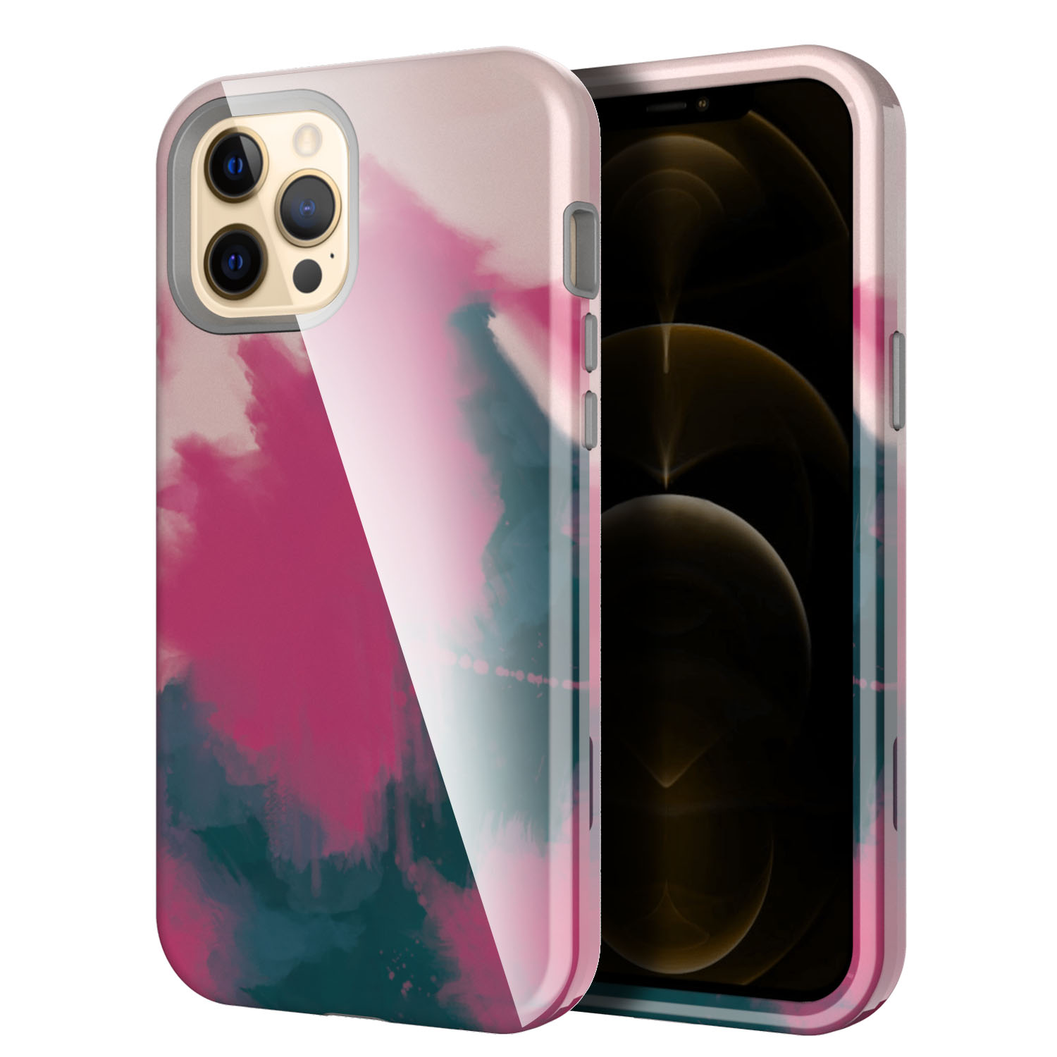

Гибридная Чехла Для Телефона Для Перевода Воды + TPU Для Iphone 12 Pro Max 6,7 Дюйма - Стиль j., iPhone 12 Pro Max