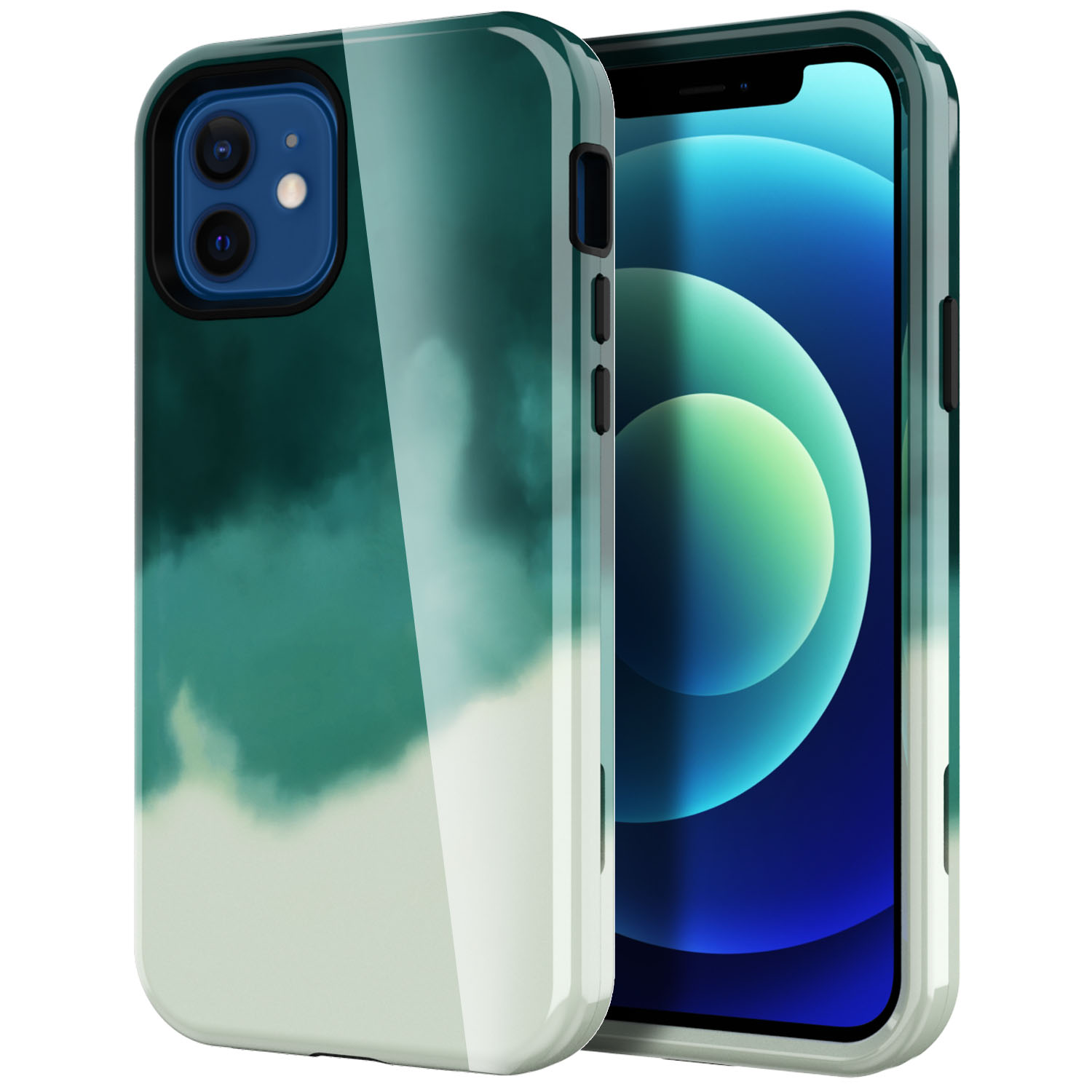 

Water Transfer Printing Anti Scratch PC + TPU Phone Case Shell for iPhone 12 /12 Pro - Style H, iPhone 12