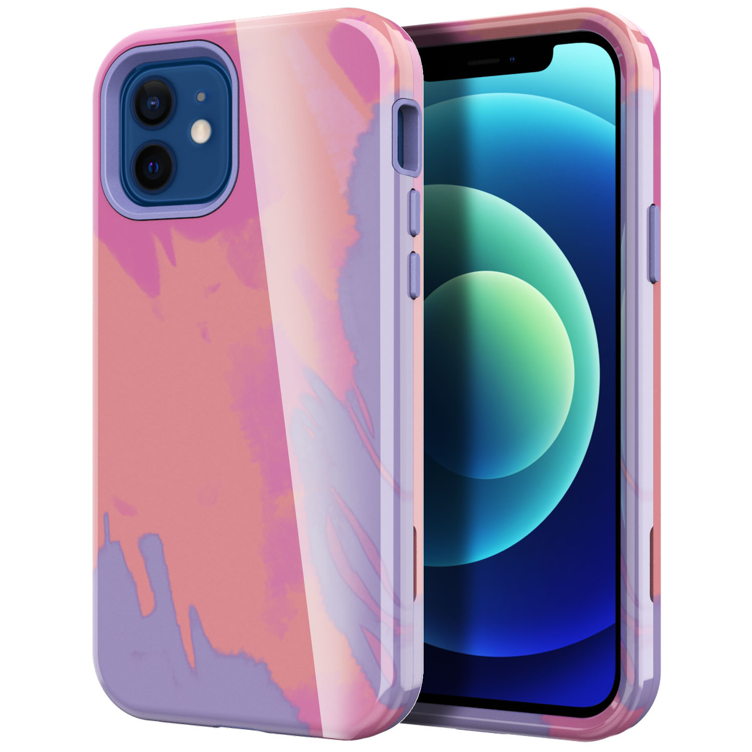 

Печати Воды Для Водоснабжения PC + TPU Case Case Case Для IPhone 12/12 Pro - Стиль I., iPhone 12