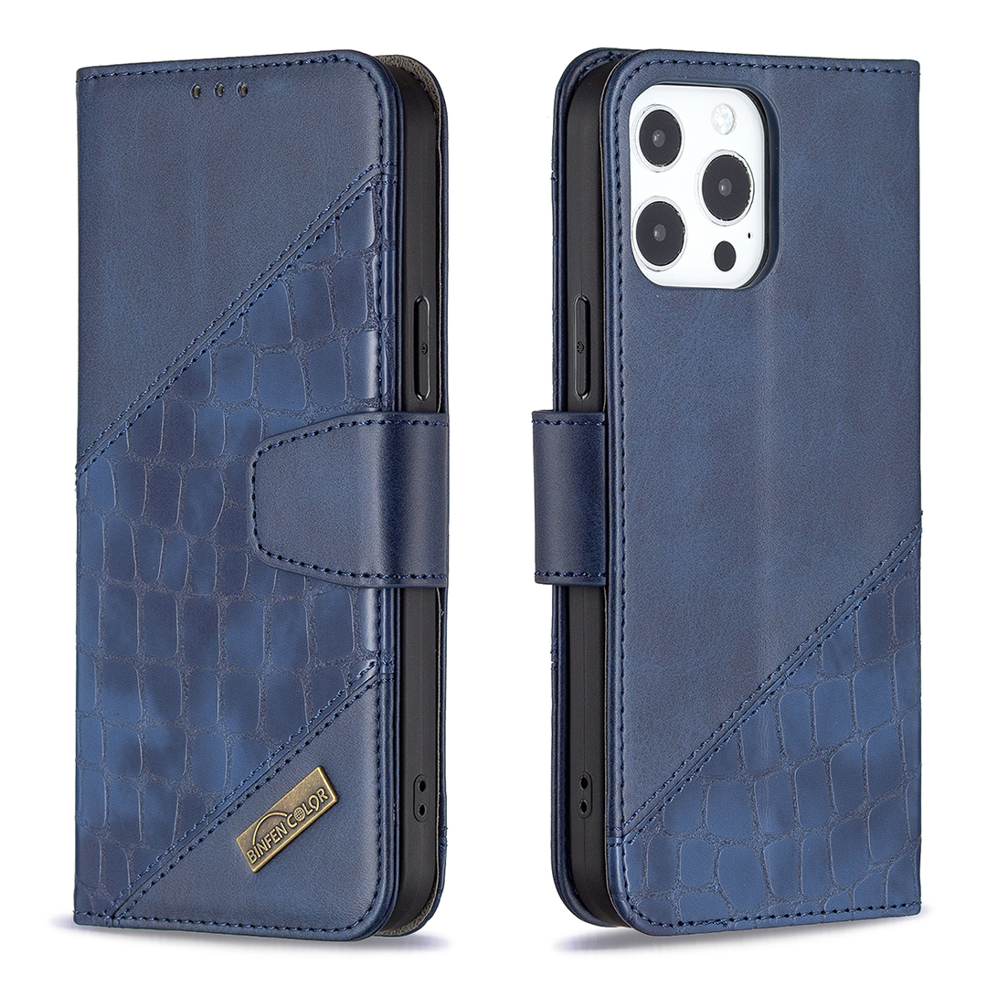 

Binfen Color Swellet Design BF04 Текстура Крокодила - Синий, iPhone 13 Pro Max