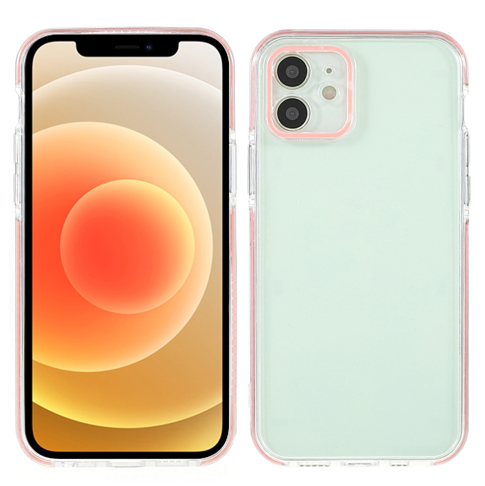 

Dual-Layer Transparent Precise Cutout Acrylic Backing+ TPU Soft Clear Shockproof Protective Phone Case Cover for iPhone 11 6.1 inch - Pink, iPhone 11 6.1 inch