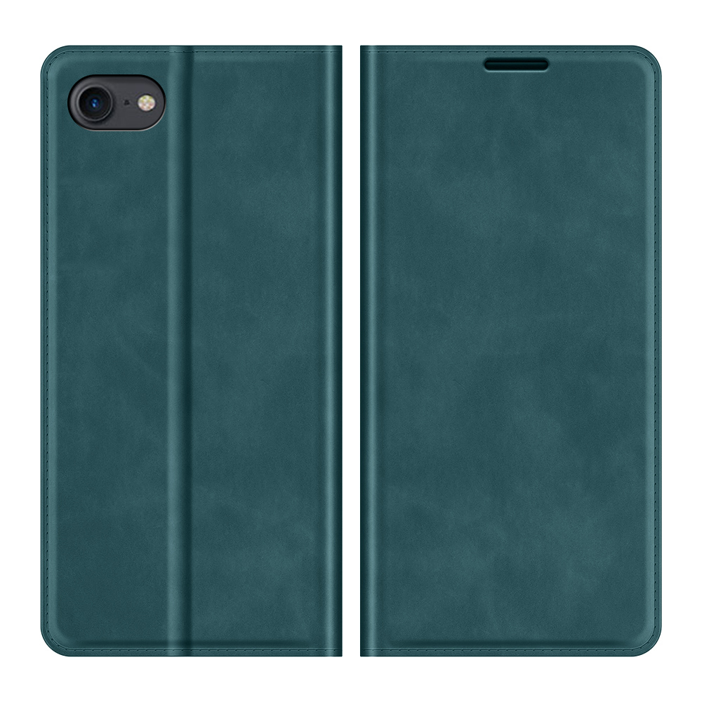 

Skin-touch Auto-absorbed Leather Wallet Design Phone Case for iPhone 7 4.7 inch/8 4.7 inch/SE (2nd Generation) - Green, iPhone 8 4.7 inch