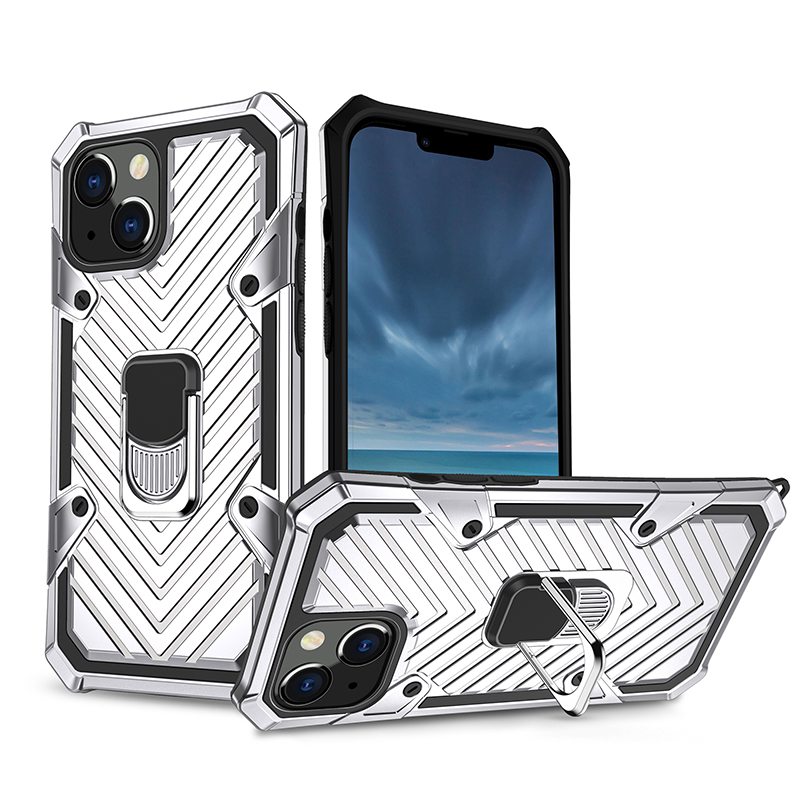 

Armor Heavy Duty Ring Car Mount Cartgstry Hybrid Hard PC Мягкий ТПУ Ударотный Защитный Чехол Для IPhone 13 Mini 5,4 Дюйма - Серебро, iPhone 13 mini