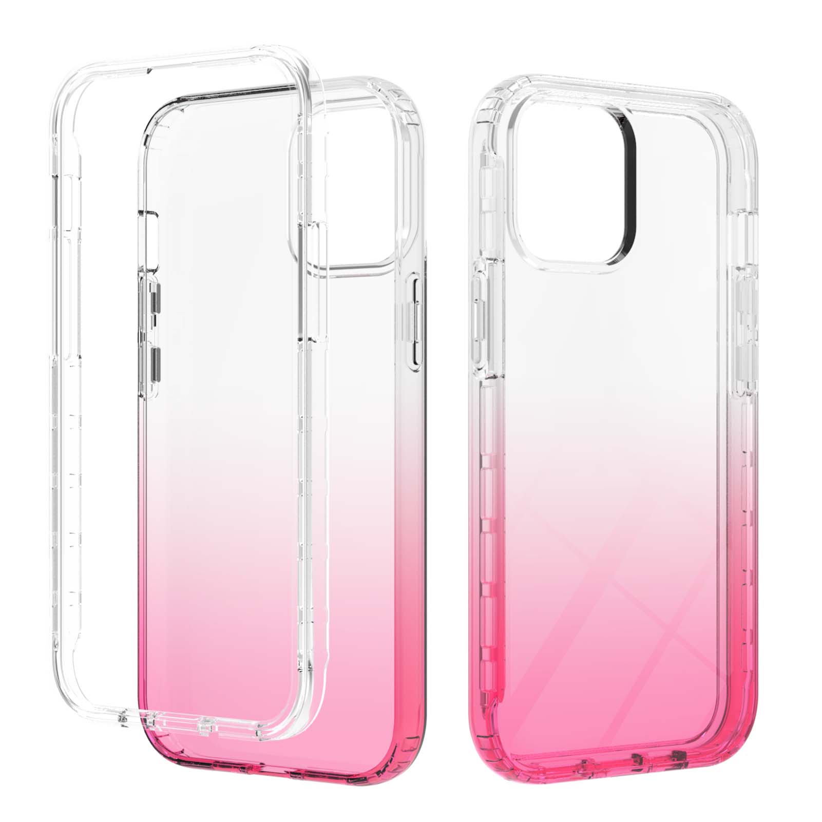 

Gradient Color 2 В 1 Тонкий Анти-царапинок Гибридный Жесткий Пластик Гибкий TPU Противоударный Защитный Чехол Для IPhone 13 PRO 6,1 Дюйма - Градиент Красный, iPhone 13 Pro
