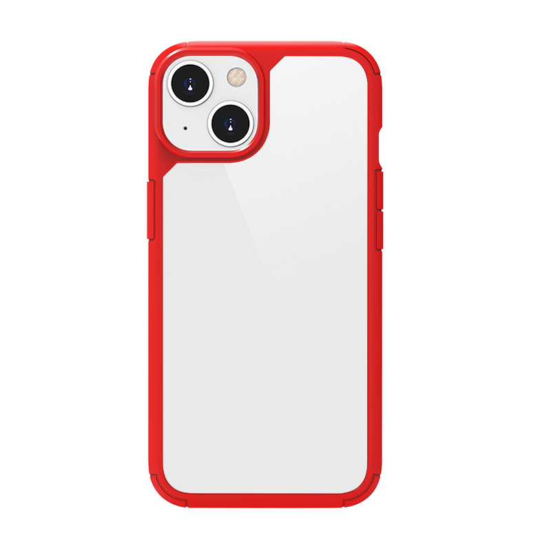 

MOCOLO K14 Grasslands Dragon Soft TPU Frame + Transparent PC Back Shockproof Hybrid Shell Cover for iPhone 13 mini 5.4 inch - Red, iPhone 13 mini