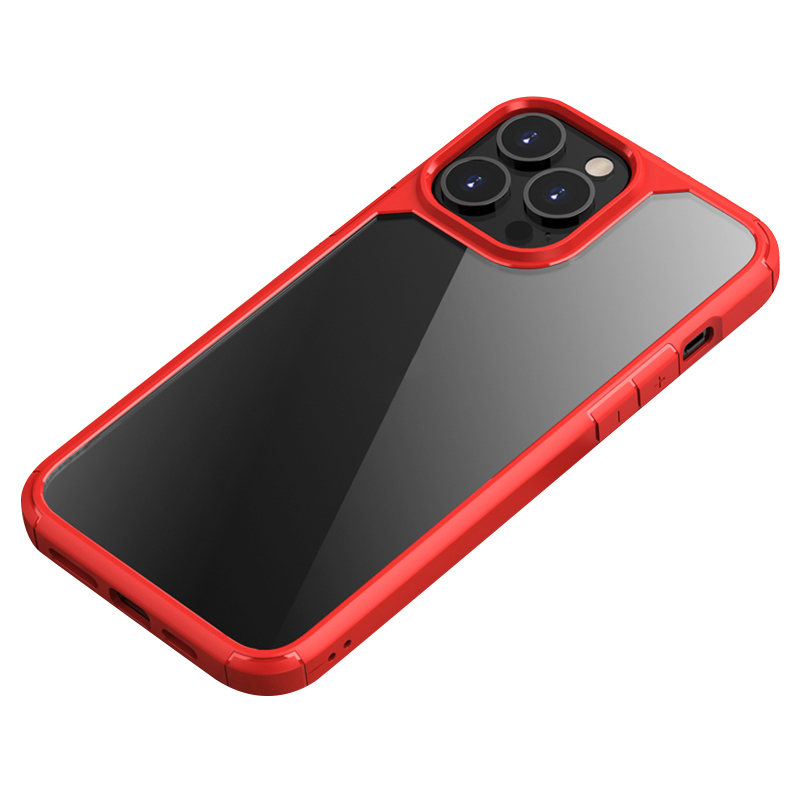

Ipaky Royal Series Acryl + TPU Hybrid Clear Back Back Back Goper Protection Shell Для Iphone 13 Pro Max 6,7 Дюйма - Красный, iPhone 13 Pro Max
