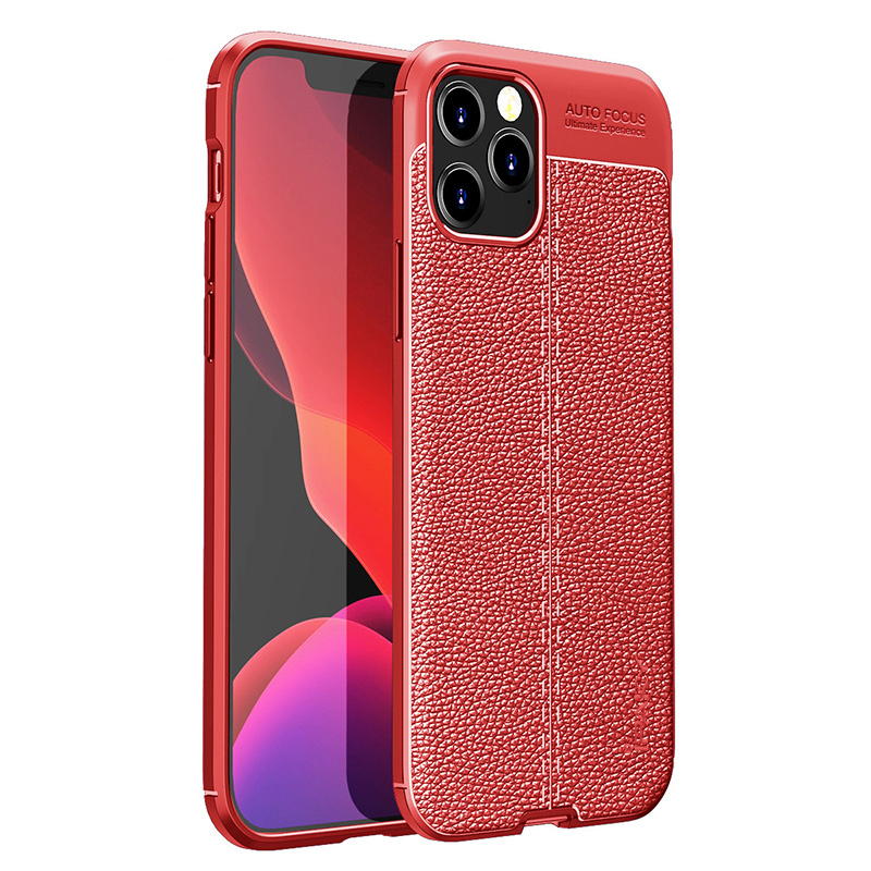 

IPAKY Textured Surface Layer Smooth Soft Feel TPU Cover for iPhone 13 Pro 6.1 inch - Red, iPhone 13 Pro