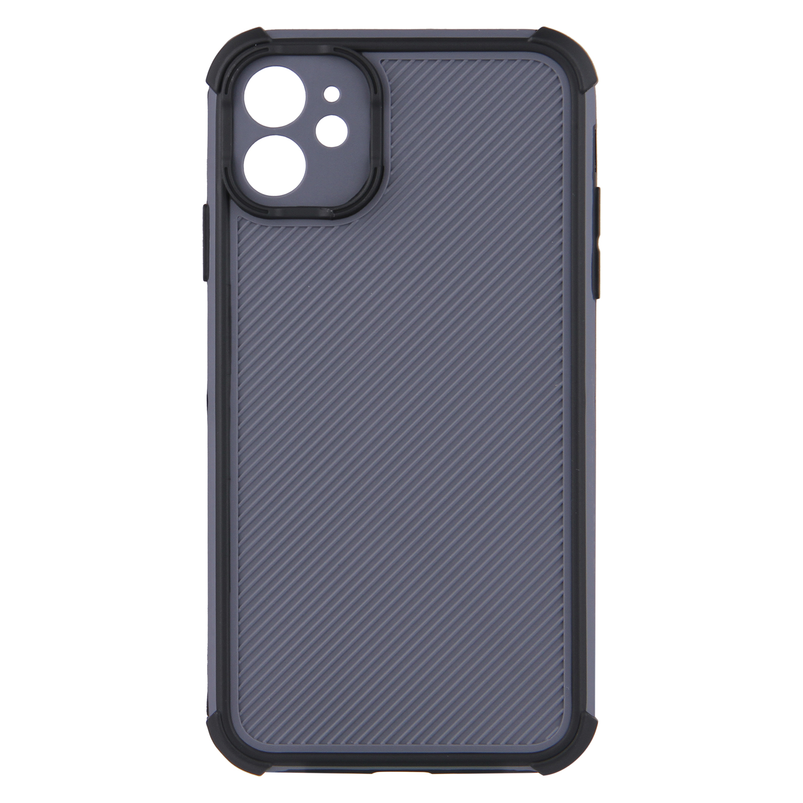 

Стильная Контрастная Цветовая Пвх + TPU Hybrid Phone Cover Case Для Iphone 11 6,1 Дюйма - Черный, iPhone 11 6.1 inch
