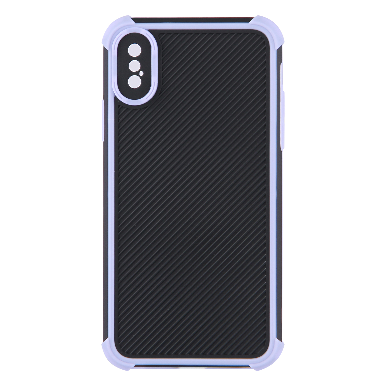 

Anti-Fingerprint Текстуры Дизайн Контрастный Цвет PVC + TPU Гибридный Телефон Крышка Для IPhone X / Xs 5,8 Дюйма - Фиолетовый, iPhone X
