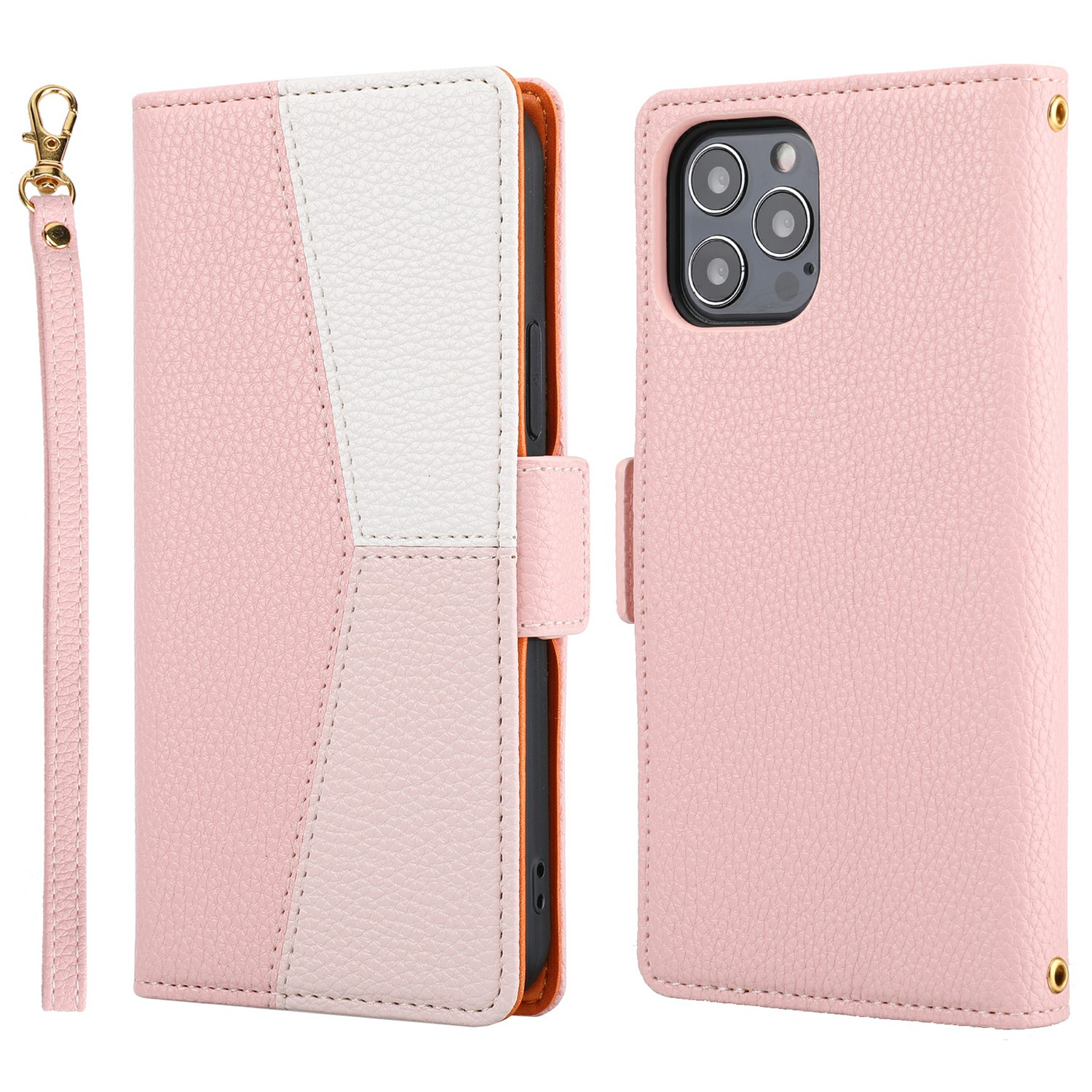 

Stylish Anti-drop Litchi Texture Wallet Design Assorted Color Leather Wallet Case for iPhone 12 Pro Max 6.7 inch - Pink, iPhone 12 Pro Max