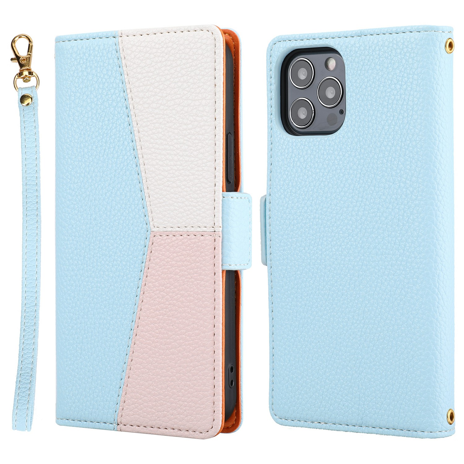 

Stylish Anti-drop Litchi Texture Wallet Design Assorted Color Leather Wallet Case for iPhone 12 Pro Max 6.7 inch - Blue, iPhone 12 Pro Max