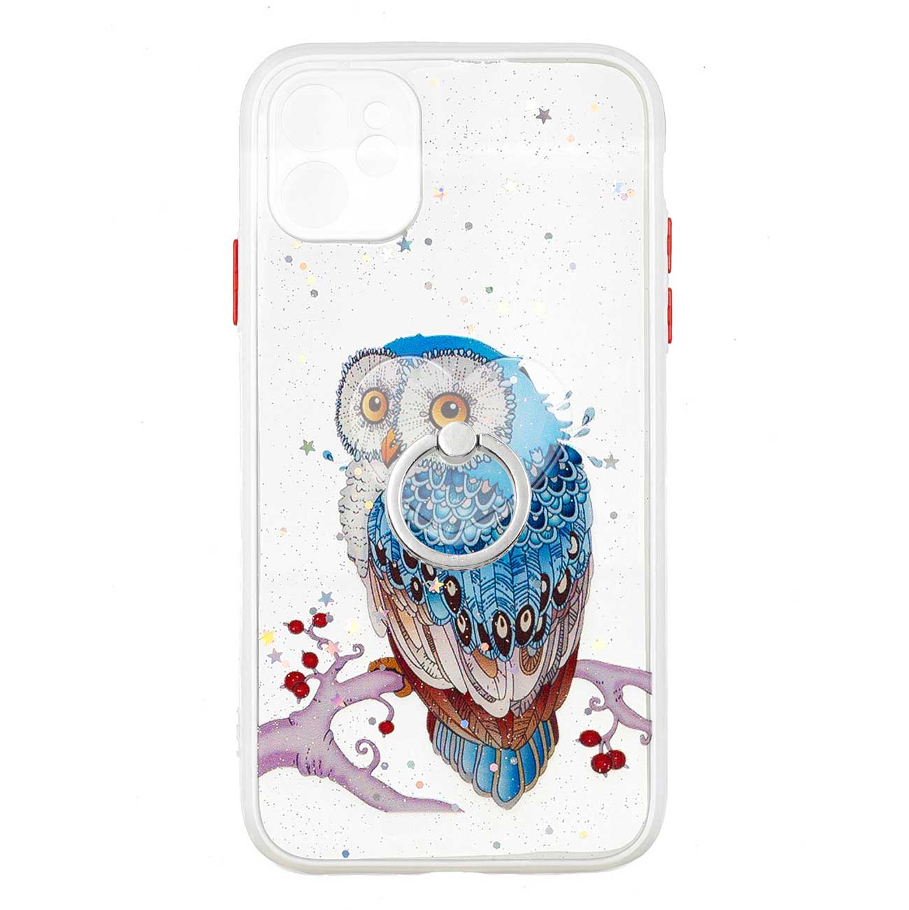 

Epoxy Scratch-resistant PC+Soft TPU Back Phone Shell with Kickstand for iPhone 11 6.1 inch - Owl, iPhone 11 6.1 inch