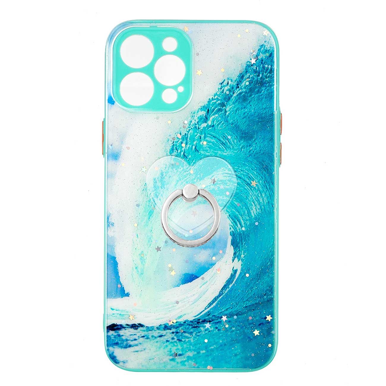

Precise Cutout Pattern Printing Hard PC+Soft TPU Back Case with Kickstand for iPhone 12 Pro Max 6.7 inch - Wave, iPhone 12 Pro Max
