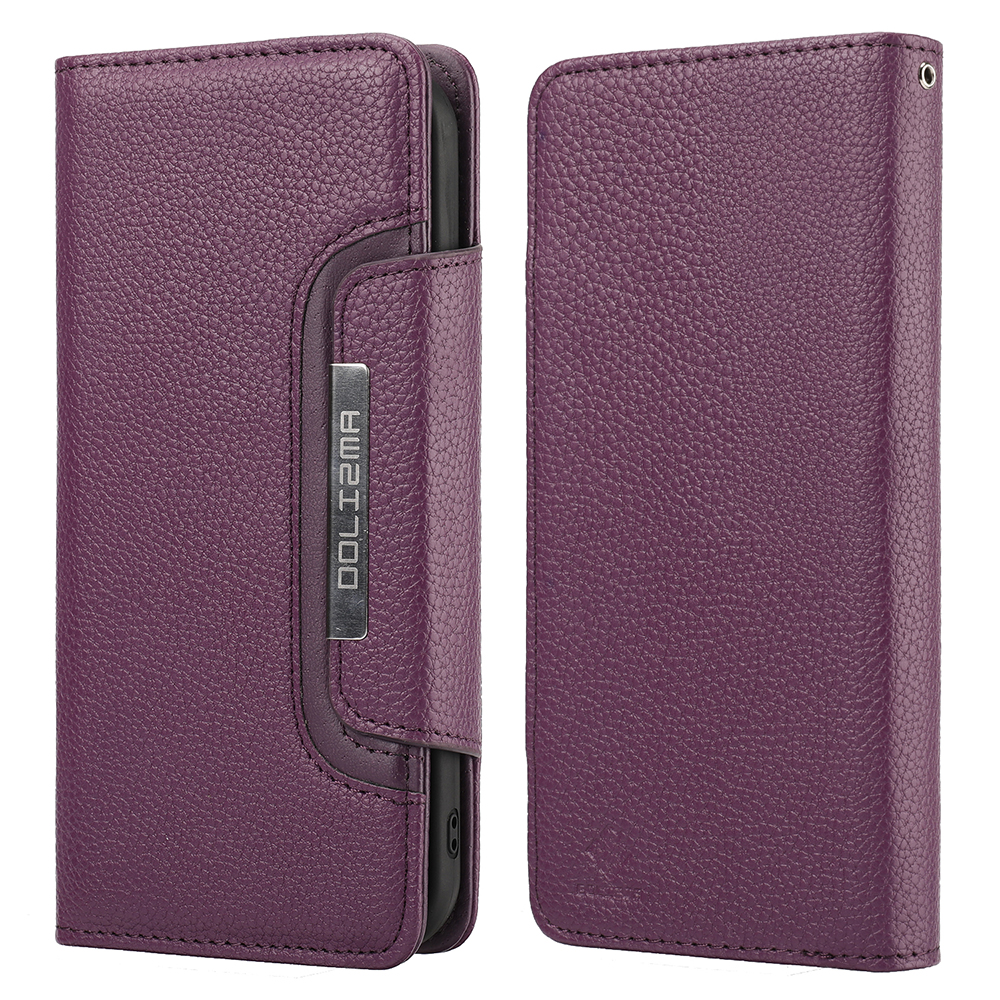 

Detachable 2-in-1 Litchi Texture Wallet Stand Design Leather Case with TPU Phone Cover for iPhone 13 Pro 6.1 inch - Purple, iPhone 13 Pro
