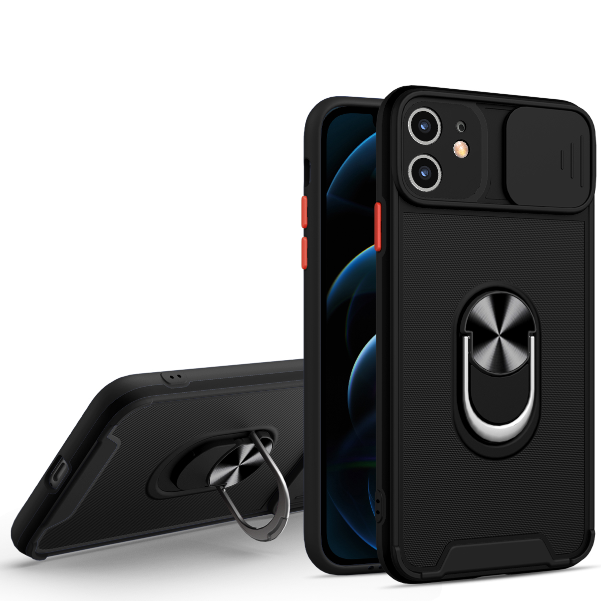 

Защитный Корпус с Устойчивым к Ударным Кольцам. - Черный, iPhone 11 6.1 inch