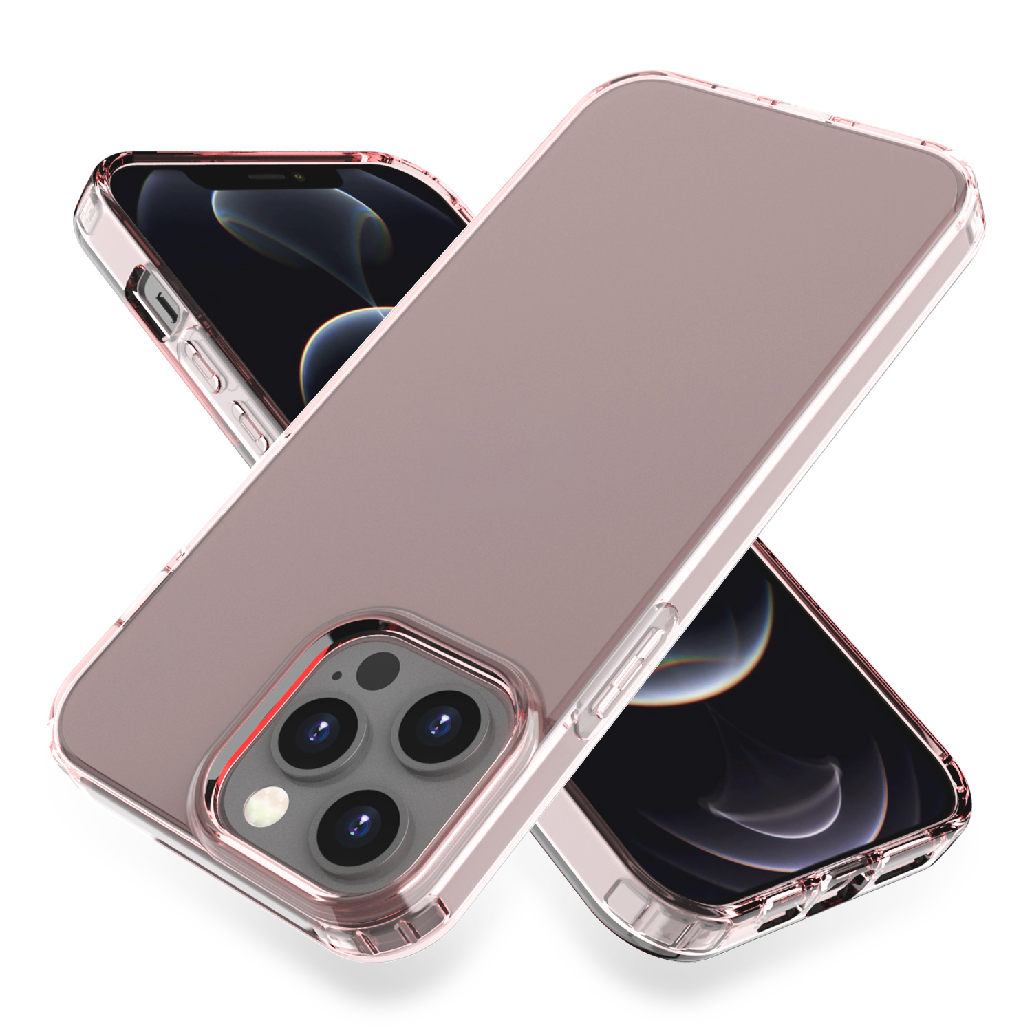 

GW18 Soft TPU Bumper Cushion Clear Protective Phone Case for iPhone 13 Pro Max 6.7 inch - Transparent Pink, iPhone 13 Pro Max