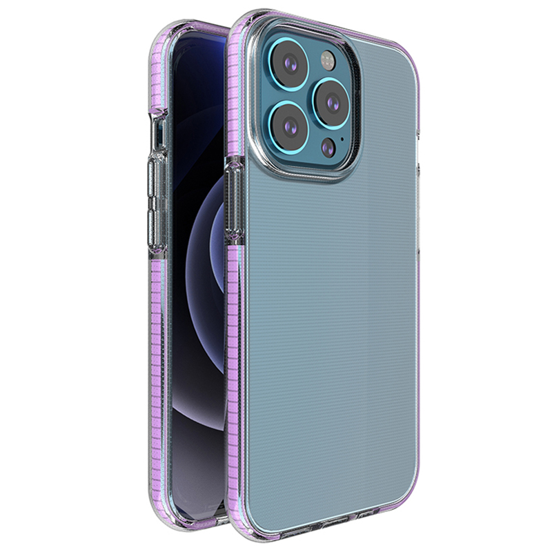 

Полосы Рамка Прозрачный TPU Телефон Задний Корпус Для IPhone 13 Pro 6.1 Дюймов - Светло-фиолетовый, iPhone 13 Pro