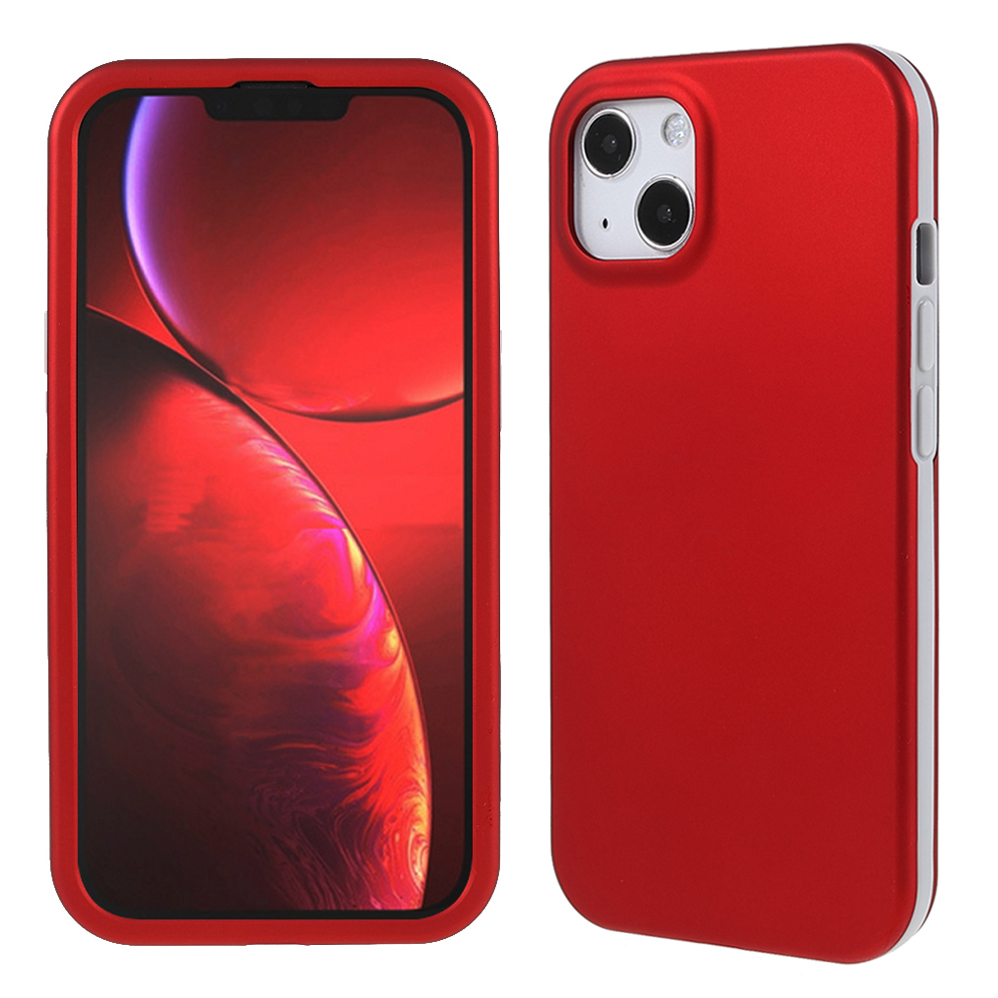 

360 Full-Body Hard PC + Soft TPU 2-in-1 Protection Matte Finish Back Cover for iPhone 13 6.1 inch - Red, iPhone 13