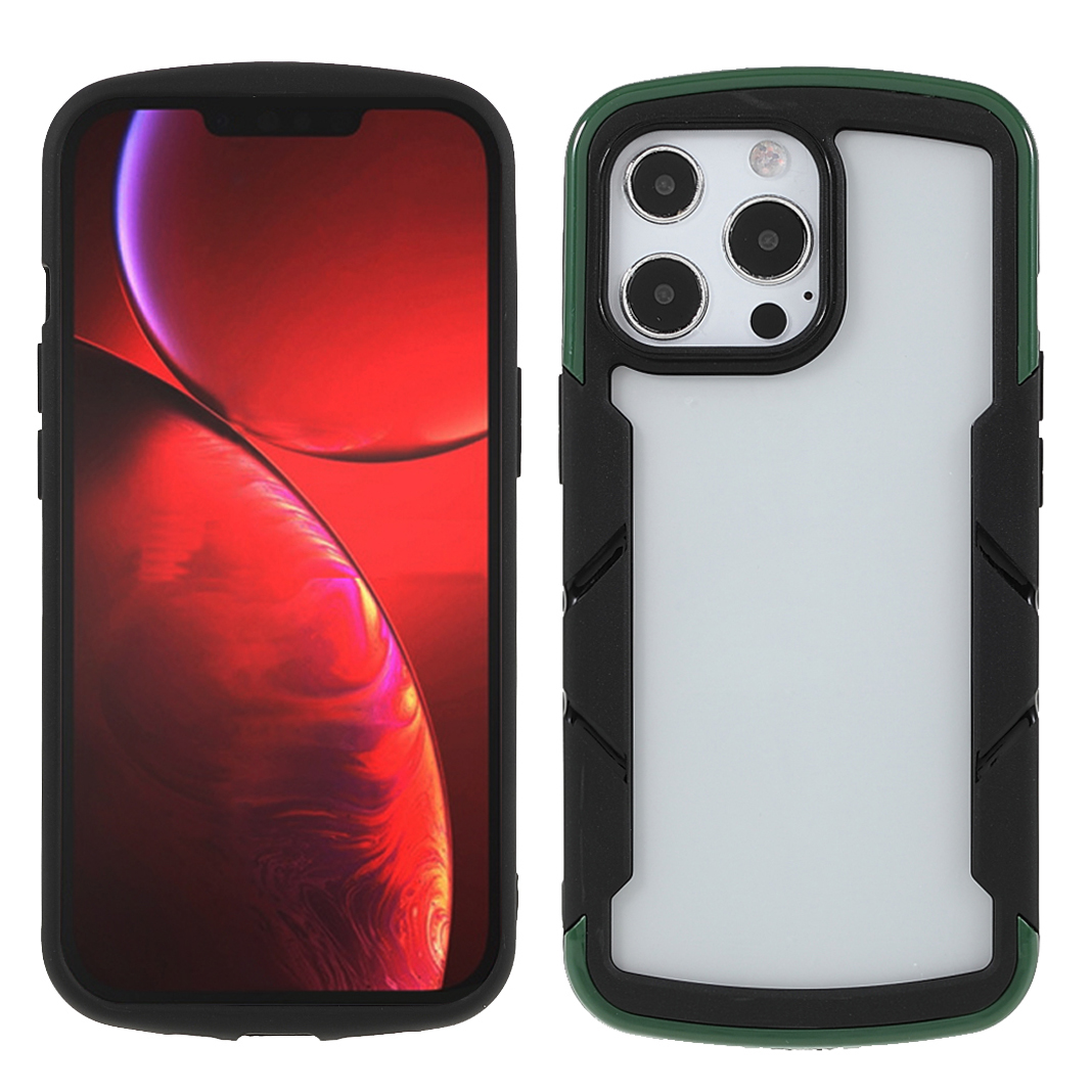 

Shield Bumper Anti Fall Protection TPU + PC Hybrid Phone Cover Case for iPhone 13 Pro Max 6.7 inch - Green, iPhone 13 Pro Max