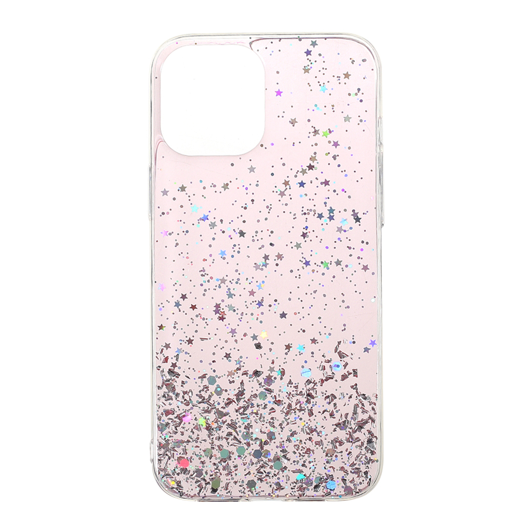 

Sparkle Starry Sky Epoxy TPU Case Phone Protective Cover for iPhone 13 Pro Max 6.7 inch - Pink, iPhone 13 Pro Max