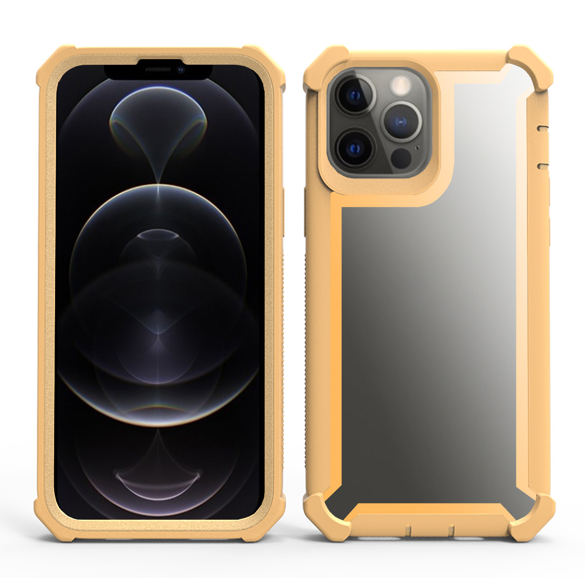 

Drop-proof PC + TPU Protective Phone Hybrid Cover Shell for iPhone 13 Pro 6.1 inch - Gold, iPhone 13 Pro