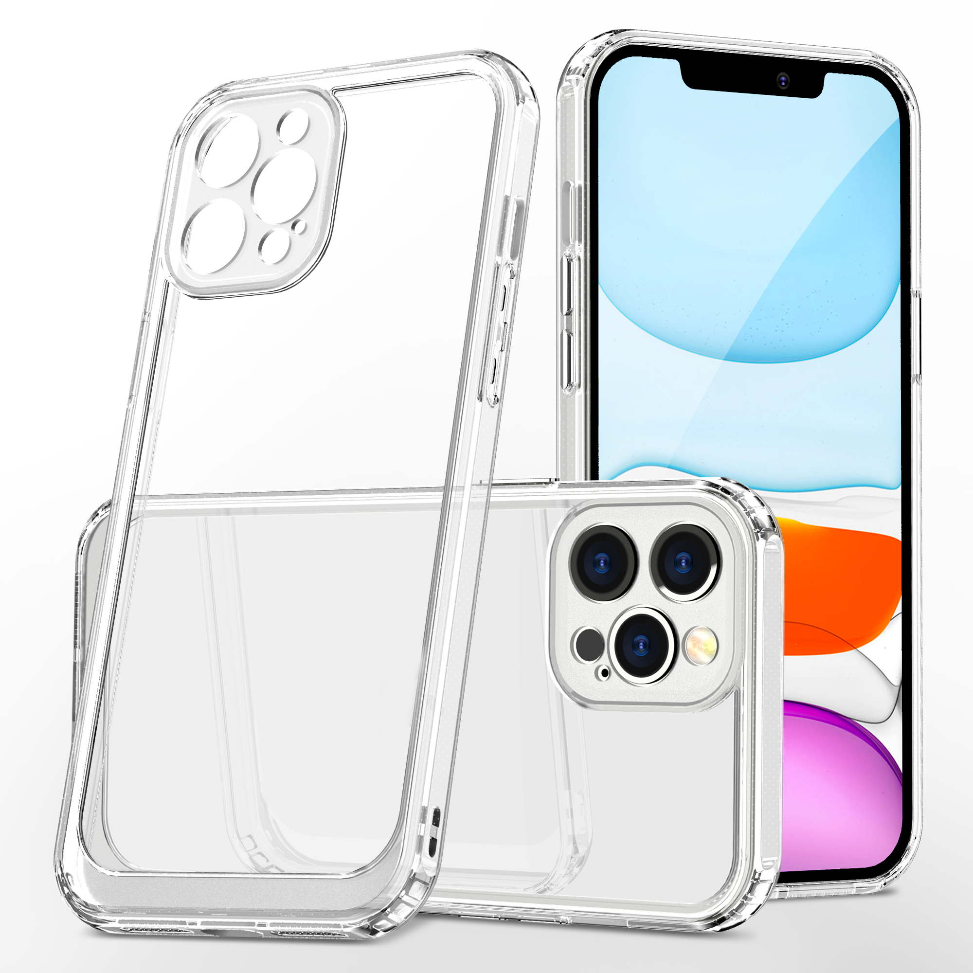 

Shockproof Crystal Clear TPU + PC Hybrid Case Phone Shell for iPhone 12 Pro 6.1 inch, iPhone 12 Pro