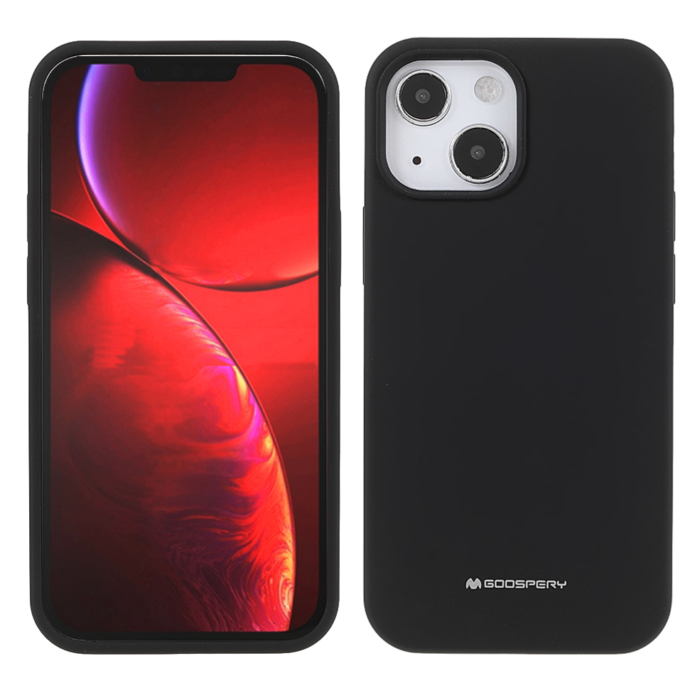 

MERCURY GOOSPERY Liquid Silicone Well-Protected Cell Phone Case Cover for iPhone 13 mini 5.4 inch - Black, iPhone 13 mini