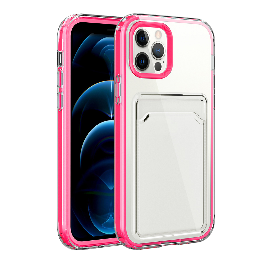 

Двойные Слои Anti-Fall TPU + ПК Абонепрозрачный Чехол Для Телефона С Держателем Карты Для IPhone 13 Pro Max 6,7 Дюйма - Роза, iPhone 13 Pro Max
