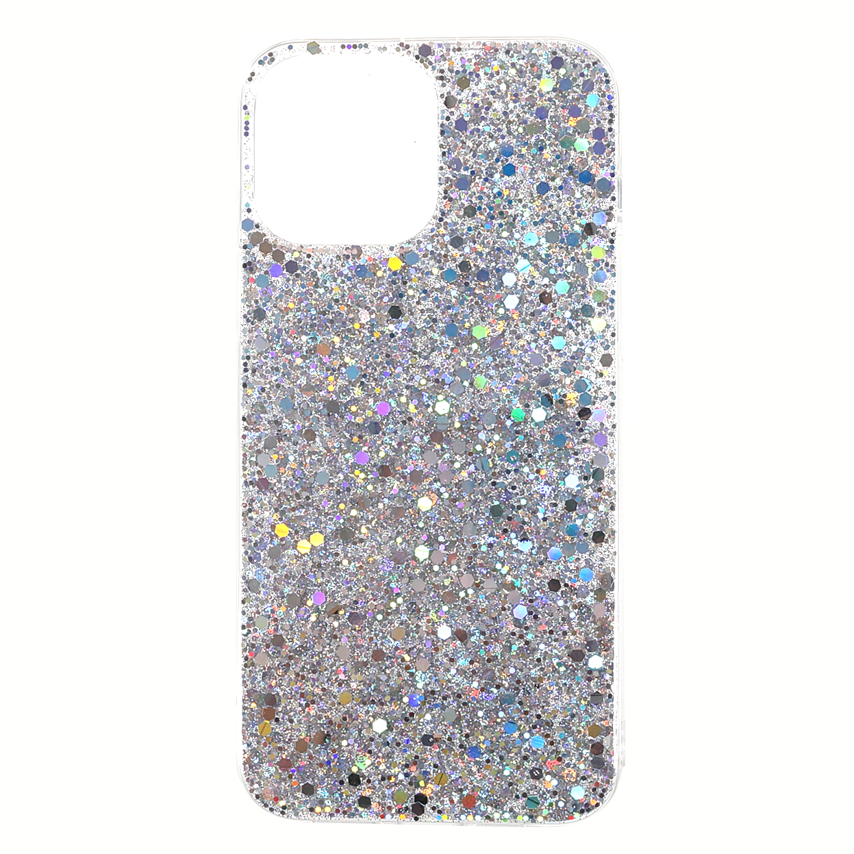 

Флэш-порошковые Блестки Модные Противоскользящие Акриловые + TPU Cover Для IPhone 13 Pro Max 6,7 Дюйма - Серебряный, iPhone 13 Pro Max