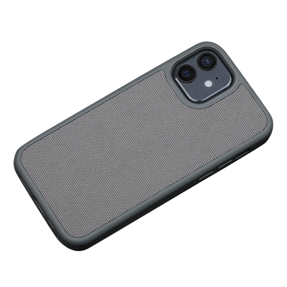

Drop-Resistant TPU + PC + Canvas Combo Hybrid Phone Cover Shell for iPhone 13 6.1 inch - Grey, iPhone 13